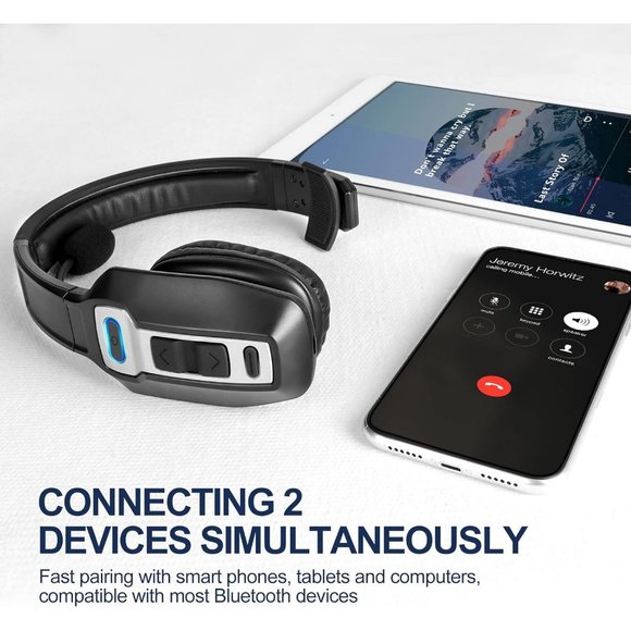 BlackV5.2 Wireless Headset with Upgraded Microphone AI Noise Canceling Headphone - Picture 4 of 7